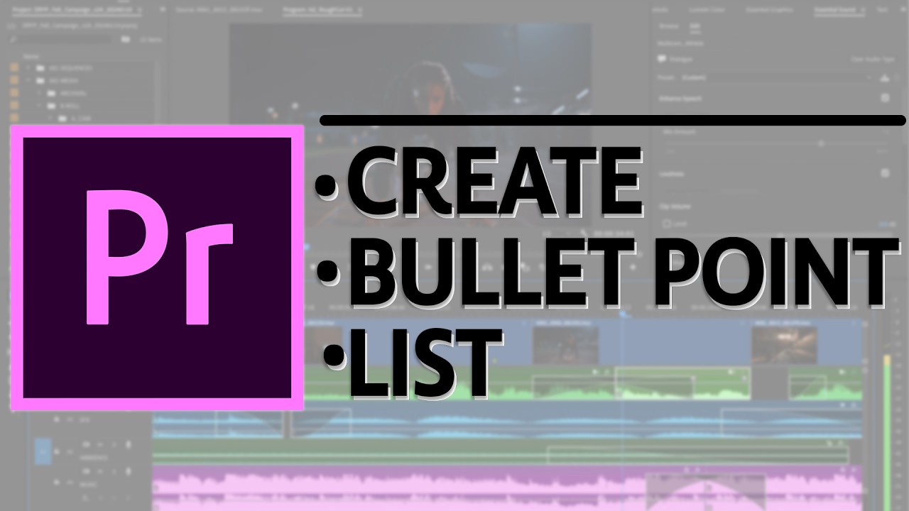 Premiere Pro Tutorial: How to Create Bullet Point List on Mac & Windows ...