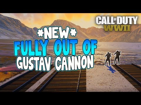 COD WW2 *NEW* GUSTAV CANNON GLITCH OUT OF MAP GLITCH! COD WW2 GLITCH SPOT