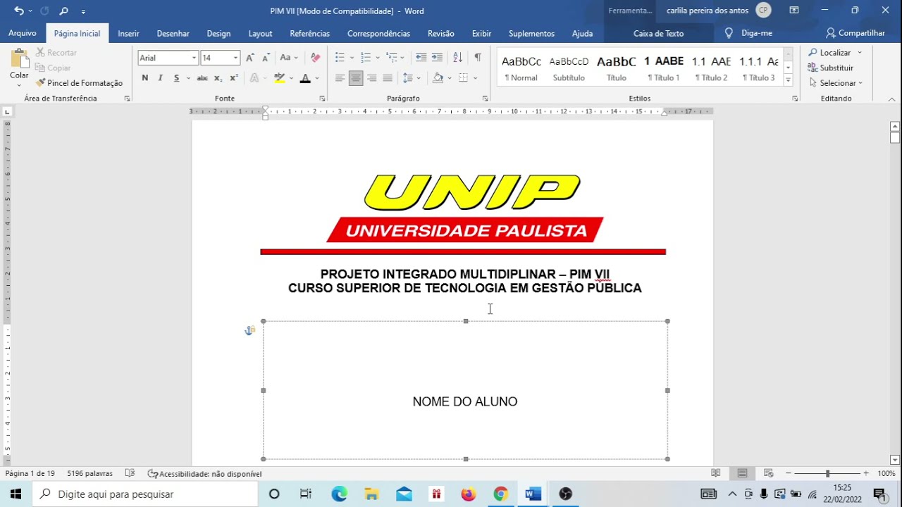 PROJETO INTEGRADO MULTIDISCIPLINAR - PIM UNIP EAD