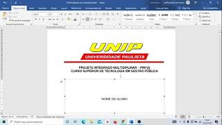 PROJETO INTEGRADO MULTIDISCIPLINAR - PIM UNIP EAD