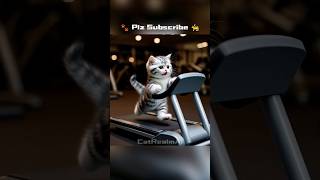Munchie goes to the gym 🐈💪 #cat #ai #catlover #cutecat #story #kitten