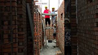 Hoisting process of brick house door header | #house #door #brick #header #shorts