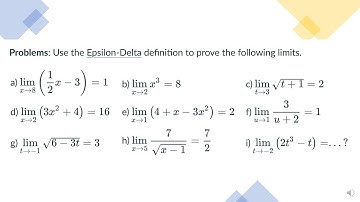Limits With Epsilon-Delta definition! (9 Examples) | Practice Problems