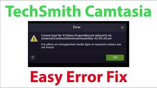 👍 how to fix techsmith camtasia recorder error unsupported media type 👍
