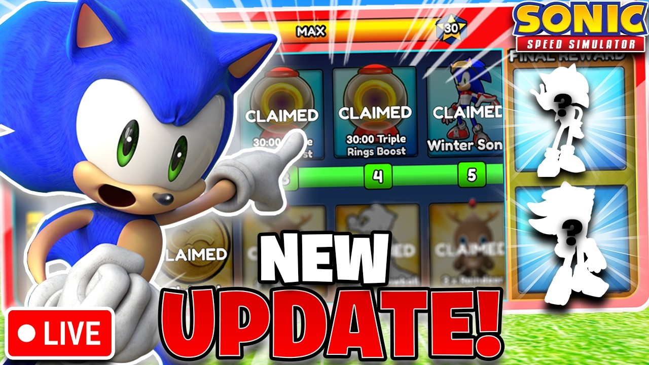 LIVE Playing NEW UPDATE in Sonic Speed Simulator!