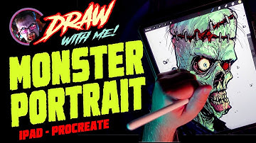 DRAW A MONSTER PORTRAIT - Draw with me - Procreate speedpaint with pro illustrator David Hartman