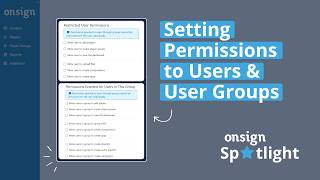 Setting Permissions | OnSign Spotlight