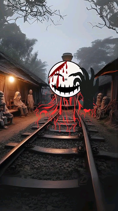 Penampakan kereta api hantu malam jumat kliwon #scary#helloween#creepy #horrorstories #keretahantu