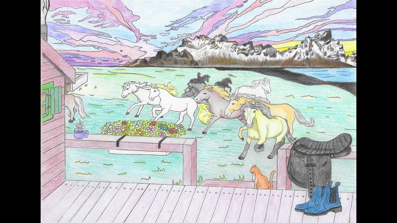 Download Icelandic Horses FREE coloring page. Learn how to paint ...