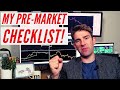 How to Prepare for Your Trading Day; My Pre Market Checklist 👍