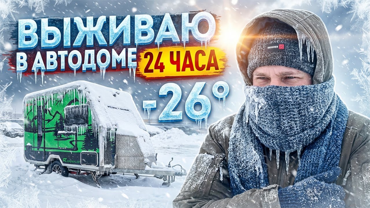 🥶 Быт в ДОМЕ НА КОЛЕСАХ во время сильных морозов   стресс тест прицепа дачи Family Campers FC360 ❄️