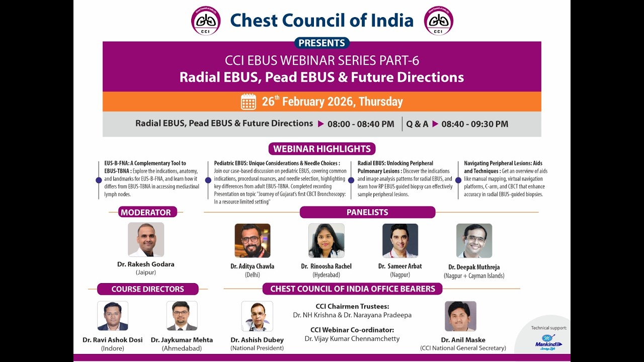 CCI EBUS WEBINAR SERIES PART - 6 | Radial EBUS, Pead EBUS & Future Directions