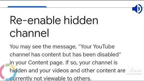 Re-enable hidden channel.