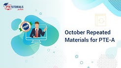 Webinar: PTE Academic Repeated Materials for October 2019