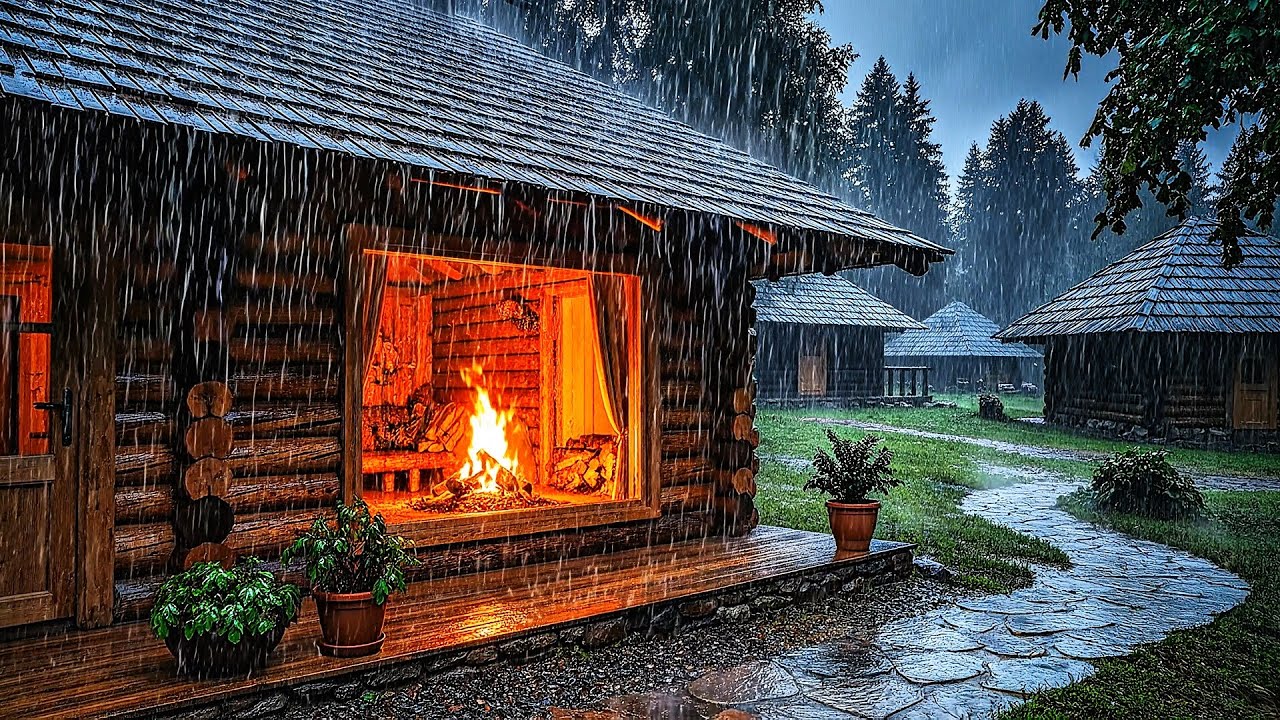 Terrifying Outside, Cozy Inside ⛈️🏡 Heavy Thunderstorm on Wooden Cabin | Adrenaline Sleep Ambience