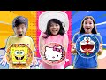 DRAMA | BERBURU DONAT KARAKTER AJAIB DI MOBIL ! Doraemon,Spongebob & Hello Kitty | CnX Adventurers