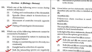 NEET 2022 Biology(Botany) Answers Key // Questions Paper Complete solutions