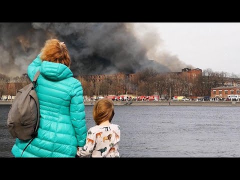 Fire ravages historic factory in St Petersburg