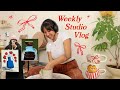 Weekly vlog  vibing in the studio hanging paintings lunar new year 