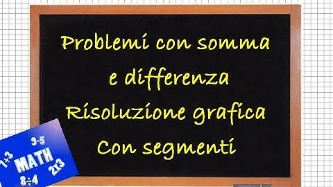 Problemi con somma e differenza - risoluzione grafica con segmenti