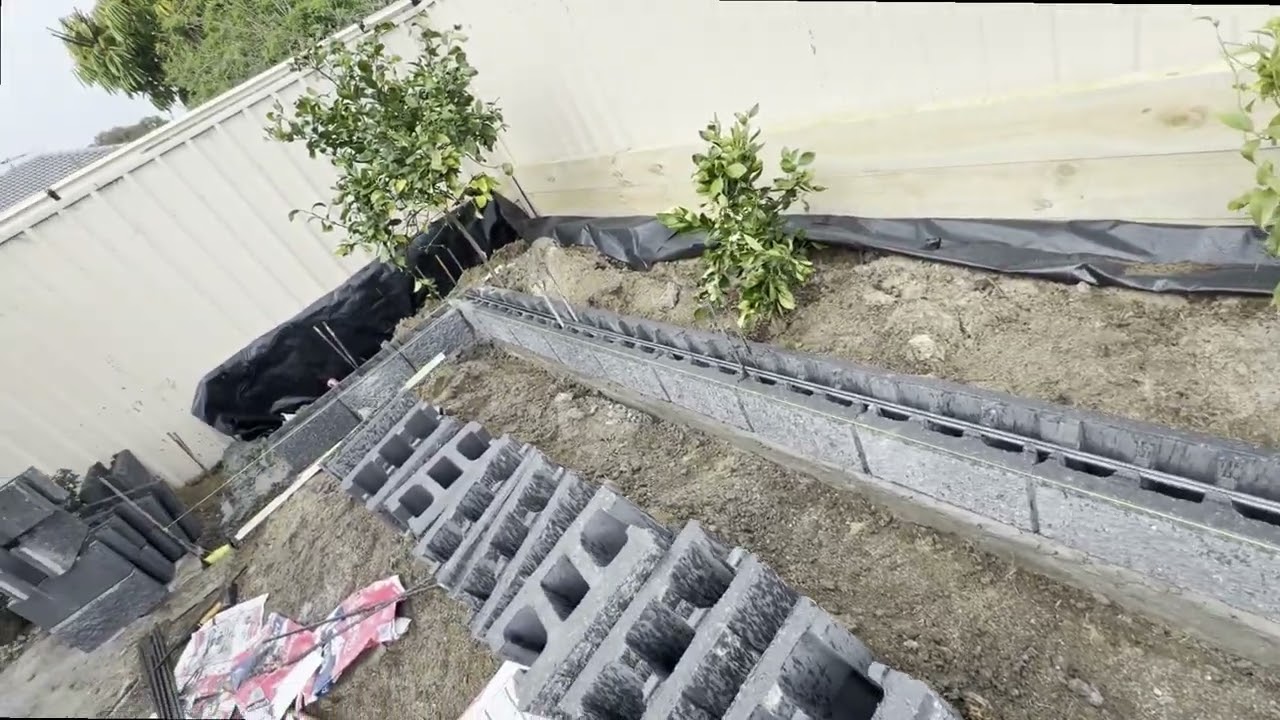 Adelaide new project , custom garden bed retaining wall built with Versaloc blocks.