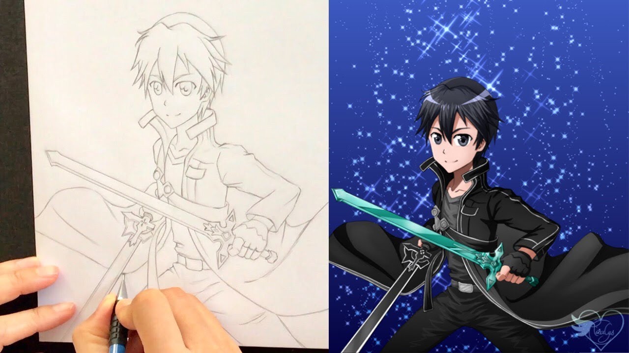 Dessin Papier Crayon Kirito Sword Art Online Fan Art Tuto Comment Je Dessine Manga Facile