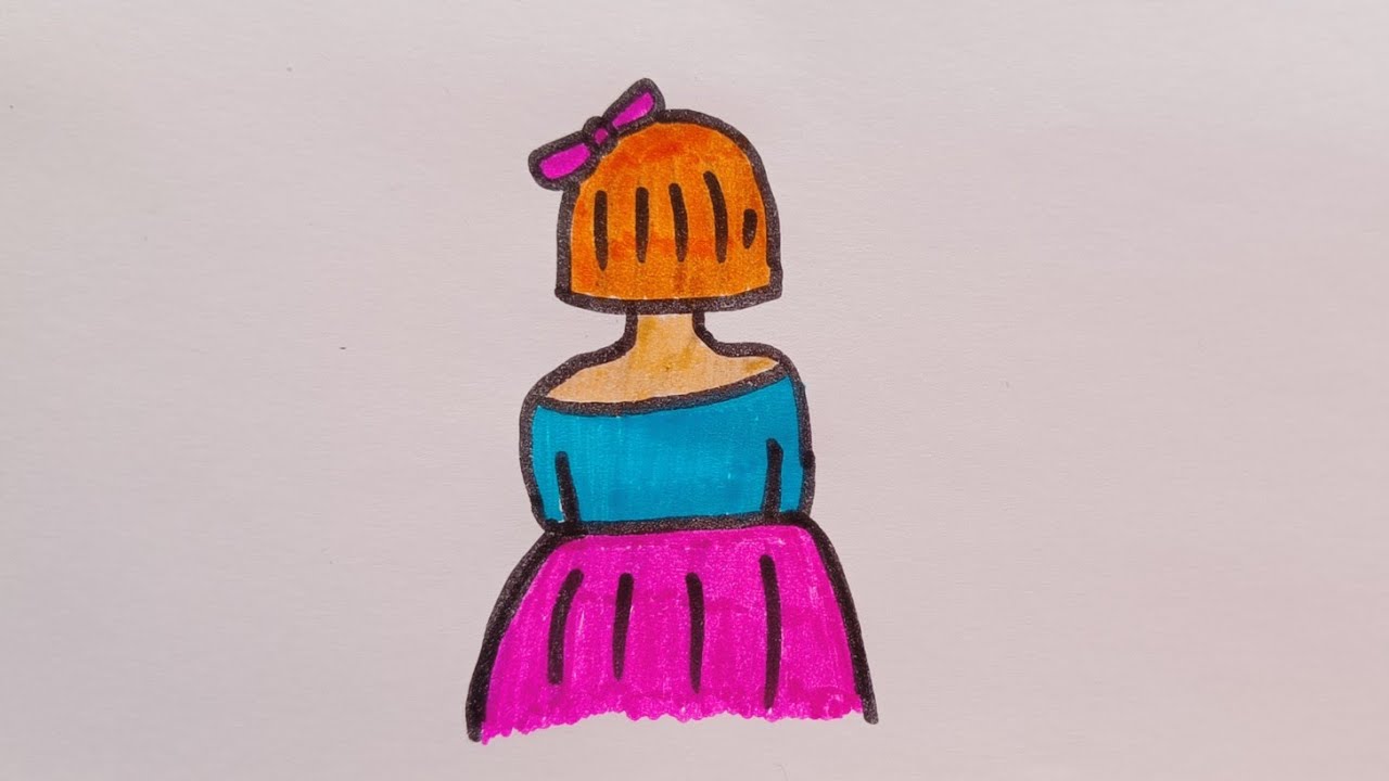 Very easy backside girl 💃drawing tutorial ।। Easy girl drawing ।। 