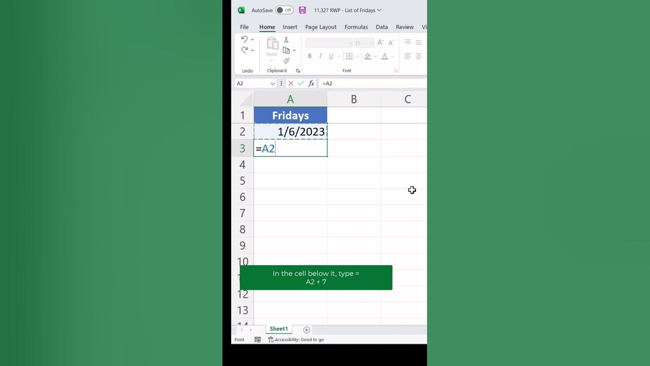 Get a list of Fridays in Excel YouTube Get a list of Fridays in Excel YouTube