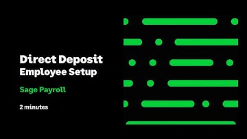 Sage Payroll (Canada) - Direct Deposit - Employee Setup