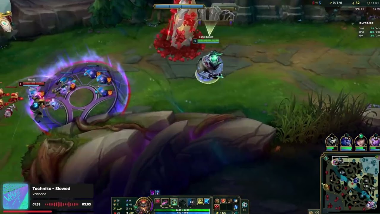 TK como tiene que ser (build hibrida) vs nasus top x2 xD