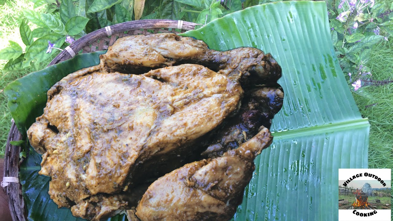 Cooking Chicken Underground |කුකුල්මස් පොළොවේ වලක් තුල පිසීම ASMR #