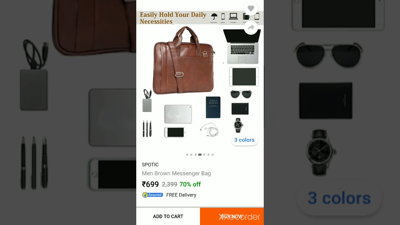 SPOTIC Men's Brown Messenger Bag