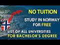 Study in Norway For Free: List of Bachelor's Programs Taught in English for International Students