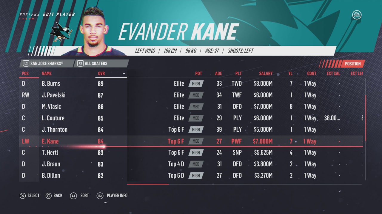 nhl 16 player ratings database