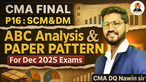 CMA FINAL | P16 SCMDM | ABC ANALYSIS & PAPER PATTERN | FOR DEC 2025 | CMA DQ NAWIN SIR