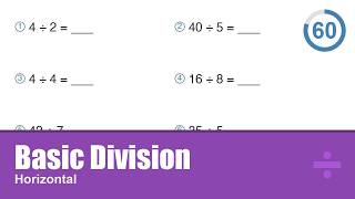 Beat Your Best Time — Basic Division | Horizontal - 100 Problems