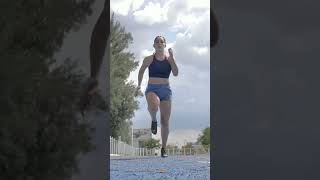 Girl running above the camera on a running track | Running girl | Video viral