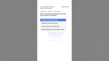 12th Math Statistics Index Numbers Laspeyres Price Index
