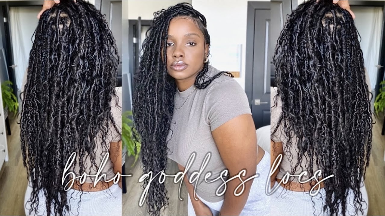 Updated Boho Faux Locs, using human hair and synthetic hair. - YouTube
