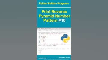 print reverse pyramid number pattern -10 | print reverse pyramid pattern python | pattern programs
