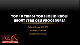 Top 10 Things to Know About Stem Cell Procedures (702) 323-0553