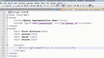 JQuery Tutorial 17 - HTML element selector explanation with an example