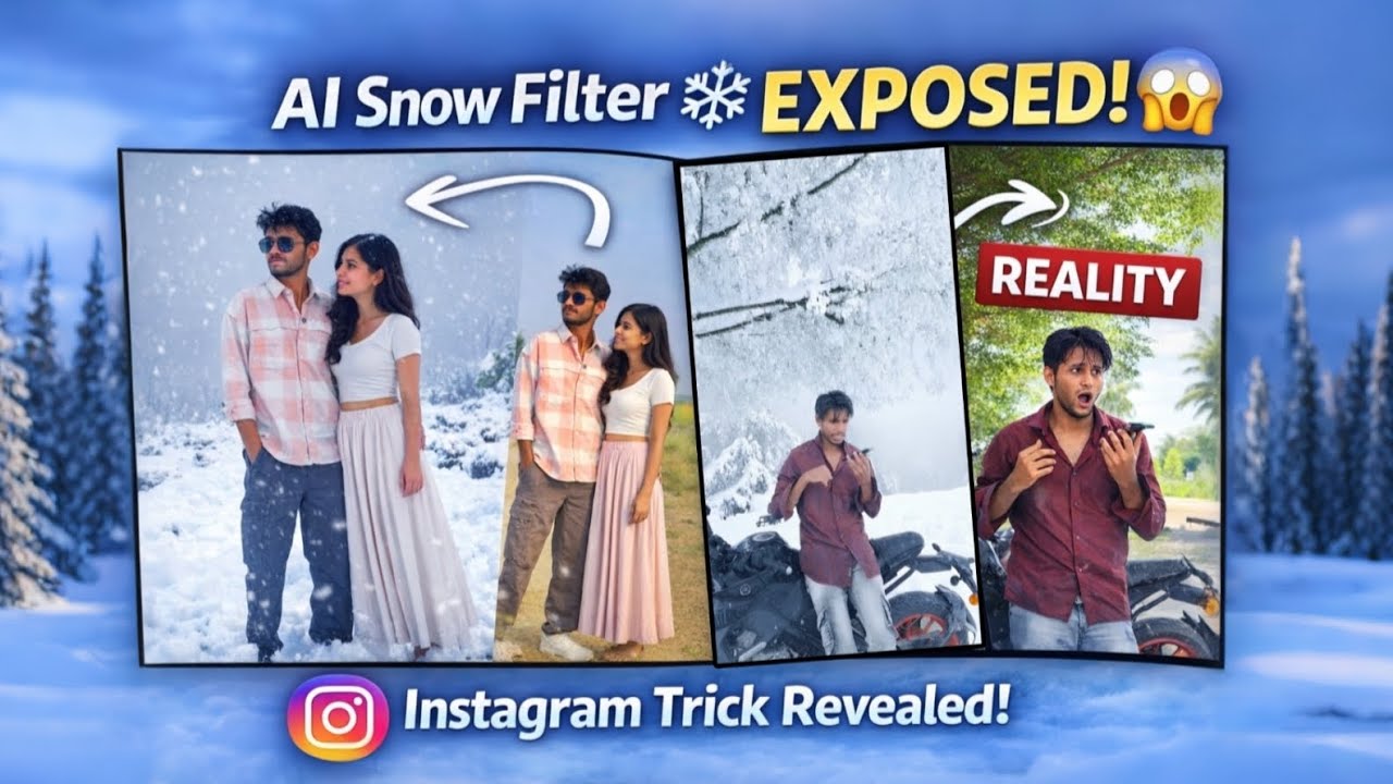 Instagram AI Snow Filter Reels Tutorial 😱 | Trending Reel Editing Tutorial | Snow Filter ❄️ | Edits 