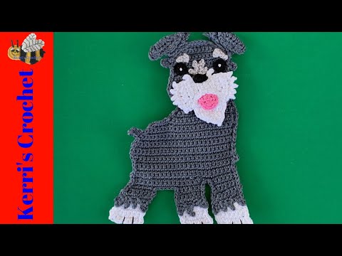Crochet Schnauzer Dog Tutorial - Crochet Applique Tutorial