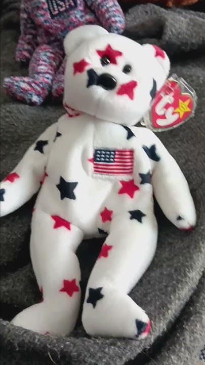how to clean large white july 4th beanie baby