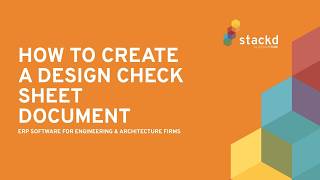 How to Create a Design Check Sheet Document in Stackd