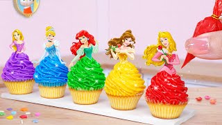 Beautiful Princess Cake 🌈 How To Make Fantastic Five Miniature Disney Princess Cupcakes 🎀 Mini Cakes