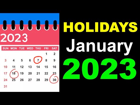 January 2023 Observances and Holidays Around the World by Country, date and month in 2023