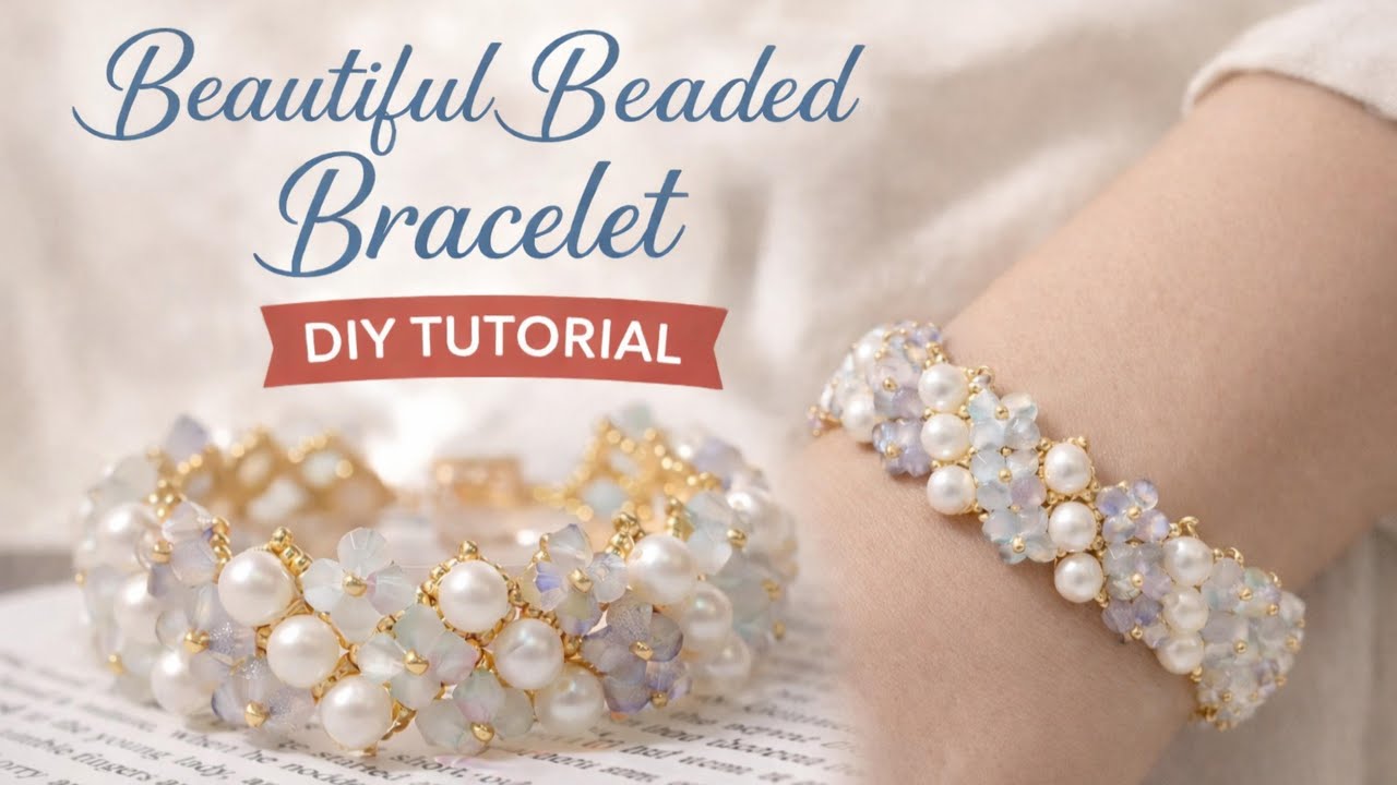 How to Make an Elegant Flower Bracelet with 6mm Shell Pearls & Box Clasp | DIY Tutorial