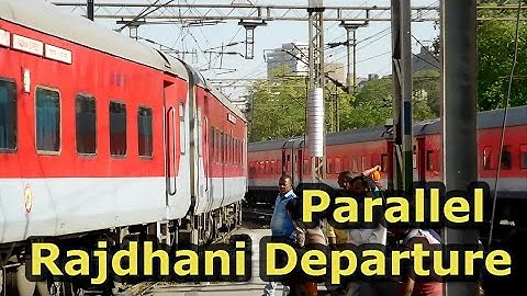Parallel action: Sealdah Raj vs Mumbai Rajdhani departing from New Delhi station | Indian Railways